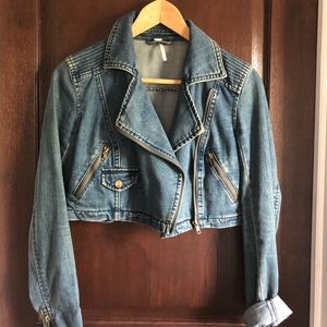 Free People Denim Crop Jacket